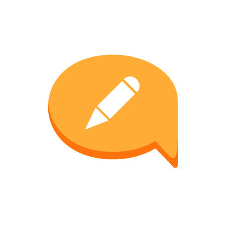Bubble chat dialogue message pencil save write icon. Vector illustrationのイラスト素材