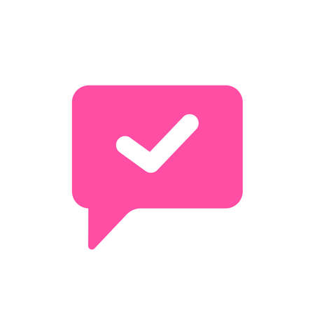 Bubble chat check message select icon. Vector illustrationのイラスト素材
