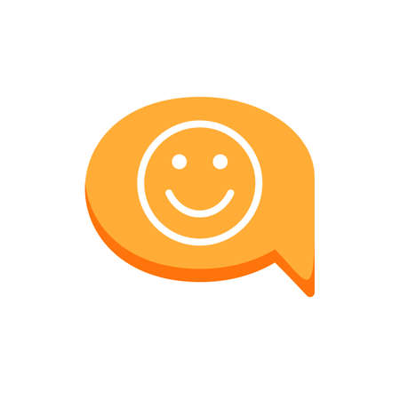 Bubble chat dialogue emotion face happy message smile speech icon. Vector illustrationのイラスト素材