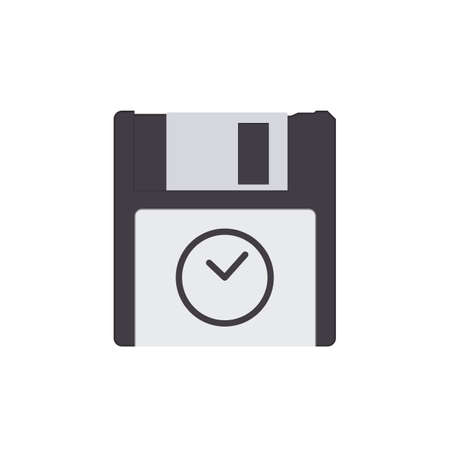Backup disk drive floppy save storage icon. Vector illustrationのイラスト素材