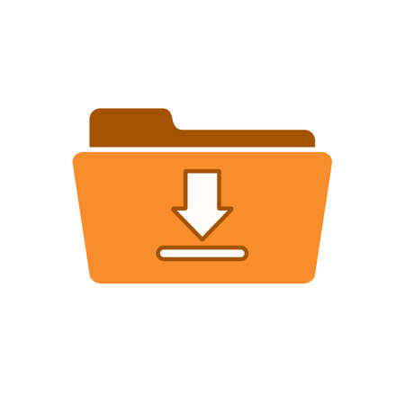 Arrow disk down download downloads folder get icon.のイラスト素材