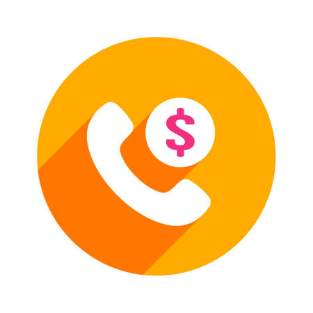 Dollar finance handle handset money phone telephone icon. Vector illustrationのイラスト素材