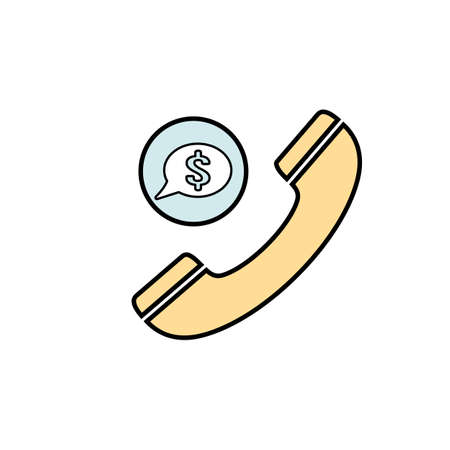 Chat bubble communication finance phone speech bubble talking telephone icon. Vector illustrationのイラスト素材