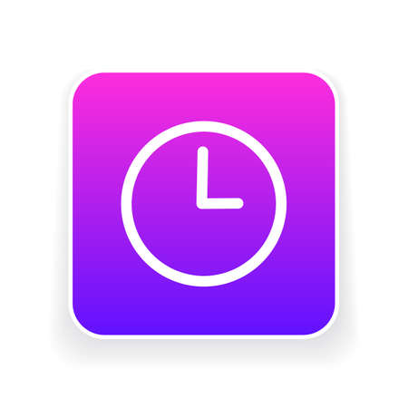 Clock icon. Flat Clock sign isolated icon sign vectorのイラスト素材