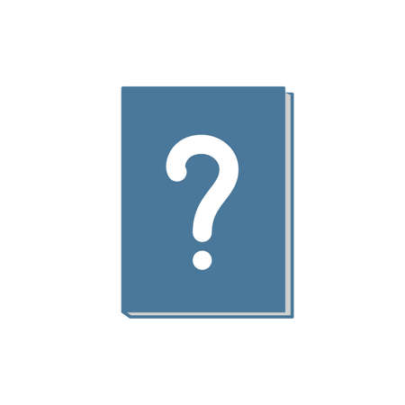 Book icon with question mark. Book icon and help, how to, info, query concept. Vector iconのイラスト素材