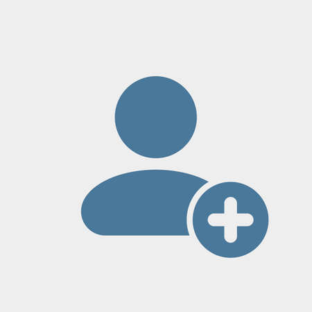 User icon with add sign. User icon and new, plus, positive concept. Vector iconのイラスト素材