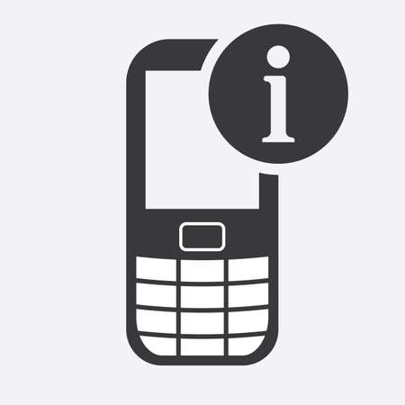 Cell phone icon with information sign. Vector iconのイラスト素材