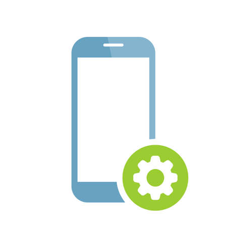 Mobile phone icon with settings sign. Vector iconのイラスト素材