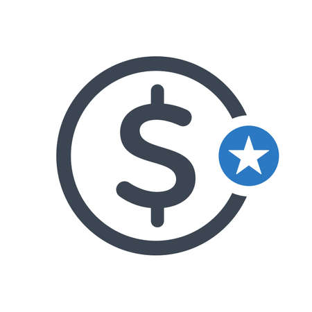 Finance icon with star sign. Finance icon and best, favorite, rating symbol. Vector iconのイラスト素材