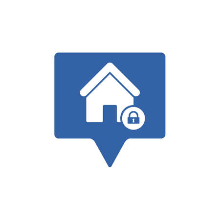 Illustration of a house icon with a padlock sign.のイラスト素材