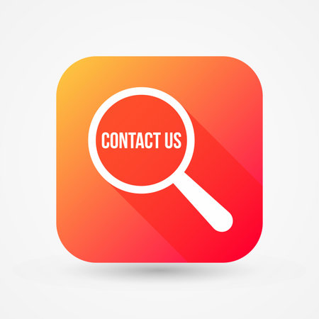 Contact Us Word Magnifying Glass. Vector illustrationのイラスト素材
