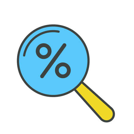Percentage Icon Magnifying Glass Vector illustrationのイラスト素材