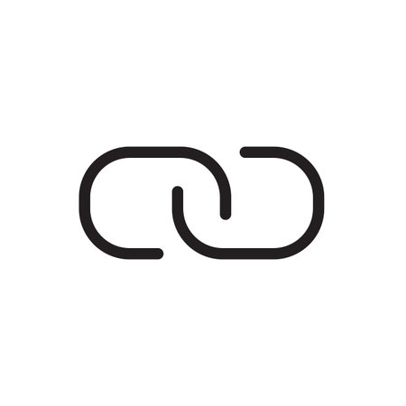 Link icon, multimedia icon. Outline bold, thick line style, 4px strokes rounder edges. Vector...