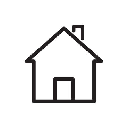 House icon, buildings icon. Outline bold, thick line style, 4px strokes rounder edges. Vector illustrationのイラスト素材