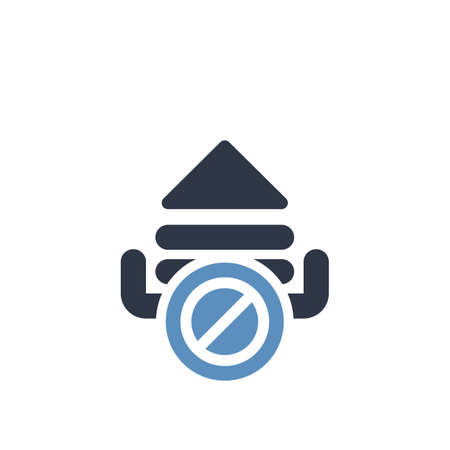Upload icon, arrows icon with not allowed sign. Upload icon and block, forbidden, prohibit symbol. Vector illustrationのイラスト素材
