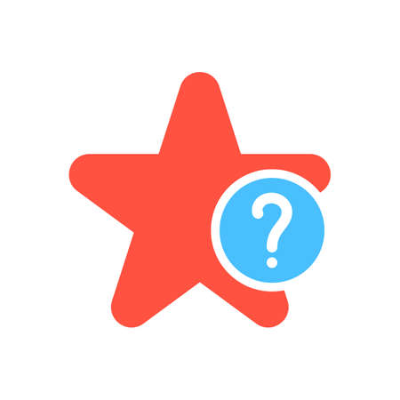 Star icon, signs icon with question mark. Star icon and help, how to, info, query symbol. Vector illustrationのイラスト素材