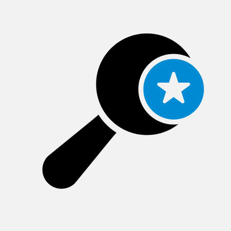 Magnifying glass icon, Tools and utensils icon with star sign. Magnifying glass icon and best, favorite, rating symbol. Vector illustrationのイラスト素材