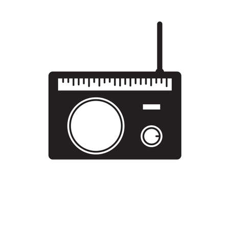 Vector radio icon. Black icon pictogram. Modern flat design vector illustration, quality concept for web banners, web and mobile applications, infographics. Vector icon isolated on gradient background;のイラスト素材