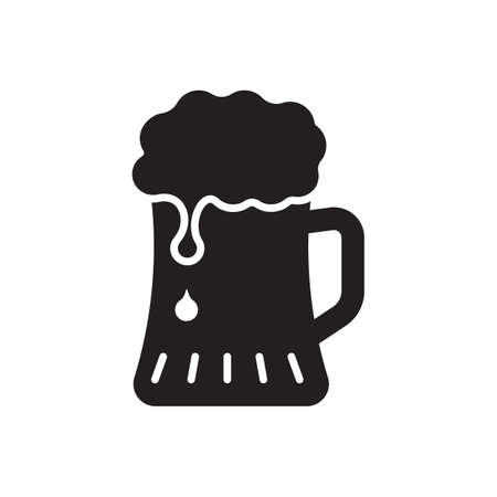 Beer Icon in trendy flat style isolated on white background. Beer glass symbol for your web site design, logo, app, UI. Vector illustration, EPS10.のイラスト素材