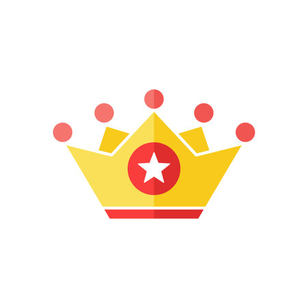 Crown icon with star sign. Authority icon and best, favorite, rating symbol. Vector illustrationのイラスト素材