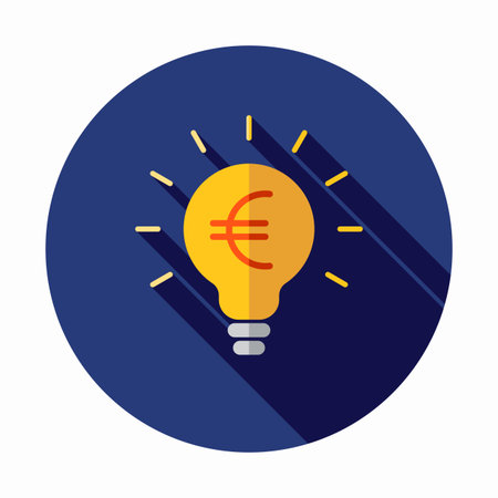 Money idea icon. Euro icon. Light bulb with euro symbol business concept.のイラスト素材