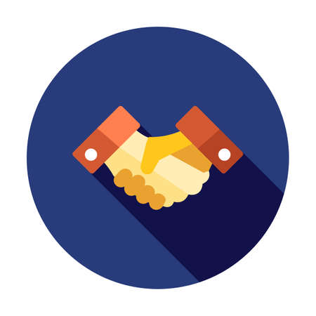 Business Handshake. Business icon. Contract agreement sign. Deal symbol. Partnership shaking hands iconのイラスト素材