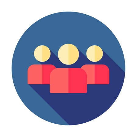 Group of people sign icon. Share symbol. Button with soft shadow. UI website navigation. Social network icons. Group of friends. Cutout people. Leader icon. Community icon. Multiple users silhouetteのイラスト素材