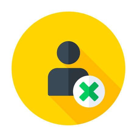 User profile sign web icon with delete glyph. Vector illustration design element eps10のイラスト素材