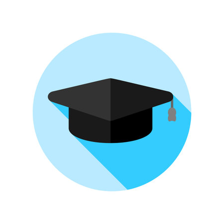 Graduation hat cap art icon for apps and websitesのイラスト素材