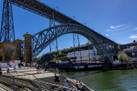 Porto, Portugal - 02.04.2023: View of Dom Luis I Bridge in Porto, Portugalのeditorial素材