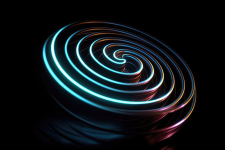 Abstract background. luminous swirling. Elegant glowing circle. Colorful ellipse. Glint sphere. Generative AIの素材