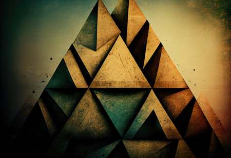 Abstract grunge background with triangles. Texture of geometric shapes. design element. Generative AIの素材