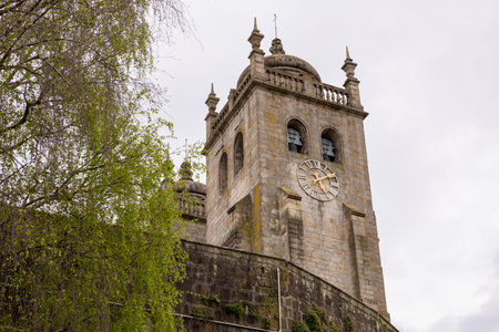 View of the tower bell of Cathedral Church of Se do Porto in Porto city, Portugal