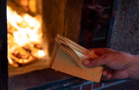 The Chinese prayer burns paper money or joss paper for god's birthday. It was believe that to send the paper money or asset to the god is good for luck.の写真素材