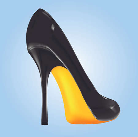 black shoe high fashionのイラスト素材