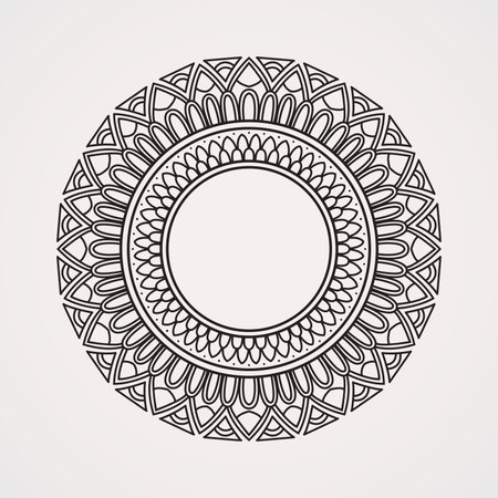 Flower-shaped mandala frames are suitable for photo decorating ornaments, decorations, henna, tattoos and combined with othersのイラスト素材