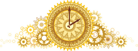 Golden clockのイラスト素材