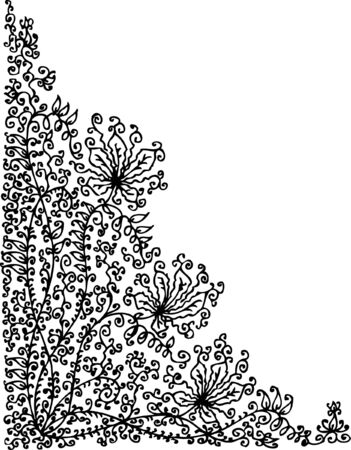 Floral vignette. Eau-forte 69.のイラスト素材