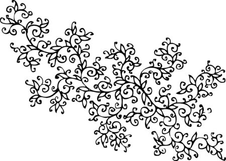 Floral vignette. Eau-forte 80.のイラスト素材