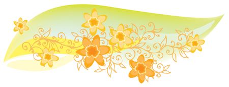 Refined Floral vignette. In Color. のイラスト素材