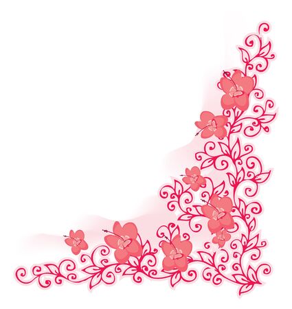 Refined Floral vignette. In Color.のイラスト素材