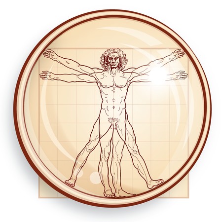 The Vitruvian man (under Microscope)のイラスト素材