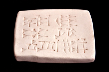Cuneiform tablet with Assyrian charactersの写真素材