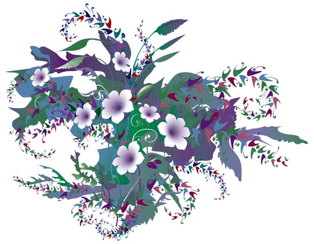 Delicate Purple Flowersのイラスト素材