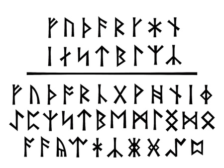 Younger Runes above, and The Northumbrian Order belowのイラスト素材