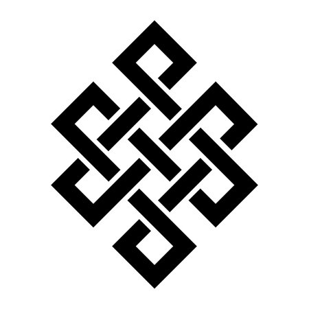 Guts of Buddha, The bowels of Buddha (The Endless knot, or Eternal knot, happiness node) â symbol of inseparability and dependent origination of existence and all phenomena in Universe.のイラスト素材