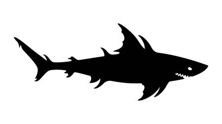 Megalodon, Giant shark, Sea monster, Aquatic mutant, Danger creature of the undersea world.のイラスト素材