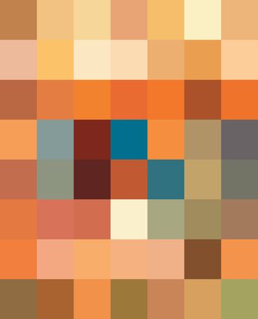 Multicolor Polychrome Mosaic background. Abstract colorful decorative ornate pixel grid pattern.のイラスト素材