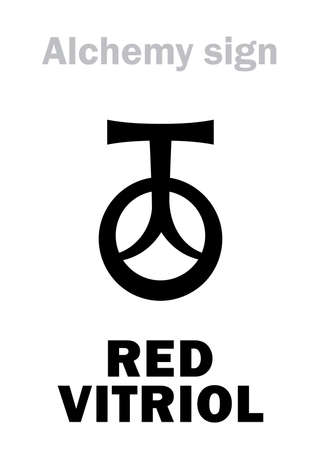 Alchemy Alphabet: RED VITRIOL (Cobalt Copperas). Cobalt sulfate: Chemical formula=[CoSOââ¢7HâO].のイラスト素材
