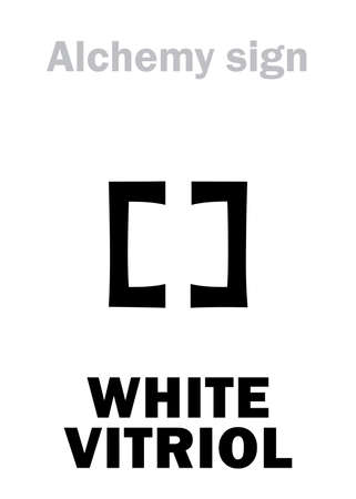 Alchemy Alphabet: WHITE VITRIOL (Sal vitrioli), Zinc Copperas. Zinc sulphate: Chemical formula=[ZnSOââ¢7HâO].のイラスト素材